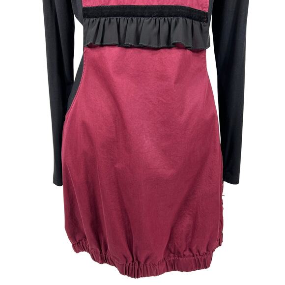 Milly New York Y2K Whimsigoth Dress Medium Burgundy Black Lace Overlay Beads - Picture 12 of 16